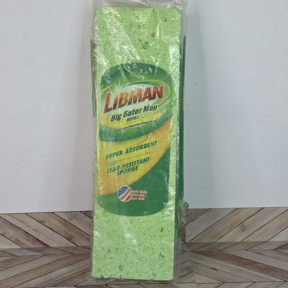 Genuine Libman Big Gator Mop Head 1 Refill Sponge Green Super Absorbant